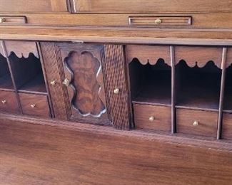 Interior of Henkel-Harris Black Walnut secretary