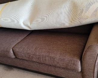 Mocha tweed sofa by Havertys