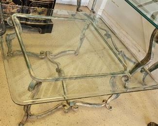 Beveled glass top table