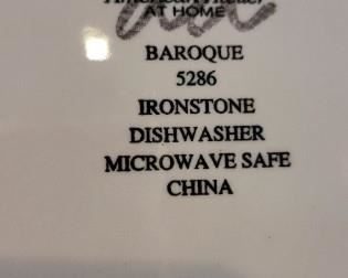 American Atelier at Home Baroque Ironstone dinnerware, incomplete set