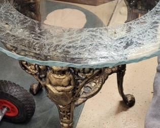 ornate glass top table