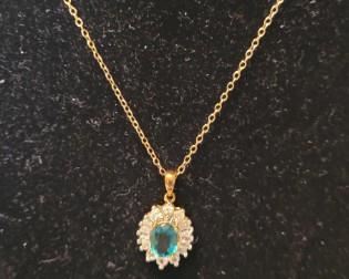 Lab-created Emerald pendant in 14K gold