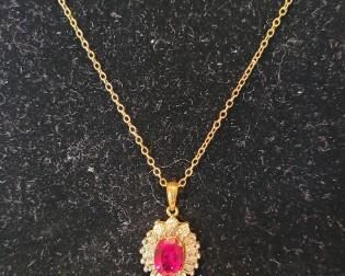 Lab-created Ruby in 14k gold