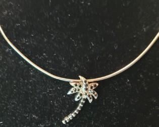 .925 necklace and palm tree pendant
