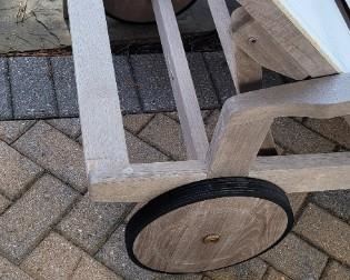 large wheels and teak Frontgate Chaise Lounge chairs-2