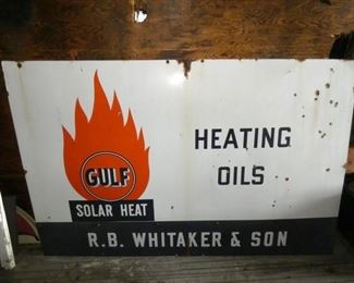 PORC. GULF HEATING OILS SIGN