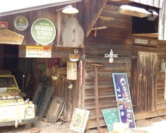 VIEW 2 SIGNS, AUTOMOBILES, EARLY TOOLS,