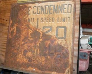 EARLY SPEED LIMIT SIGN