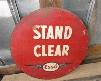 PORC. ESSO STAND CLEAR SIGN DS