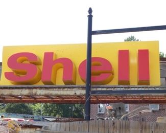 SHELL PLASTIC CAN SIGN
