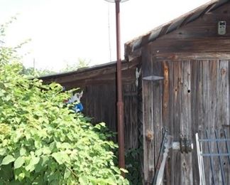 BLUE ENAMEL STATION POLE LIGHT