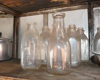 VARIOUS MILK BOTTLES