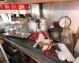 PHONE, OIL BOTTLES, DISPENSER