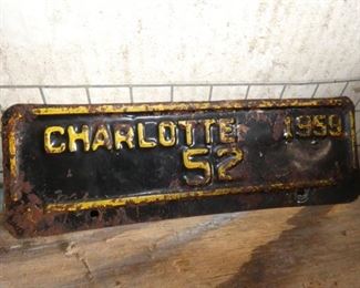 CHARLOTTE NC LC. PLATE MOTORCYCLE TAG