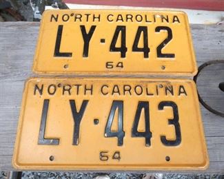 1964 CONS. NC LIC. TAGS