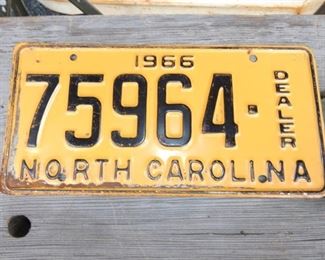 1966 NC DEALER TAG