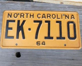 1964 NC LIC. TAG