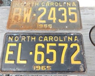 1965NC LIC. TAGS