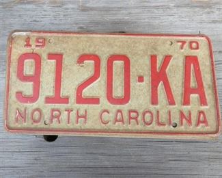 1970 NC LIC. TAG