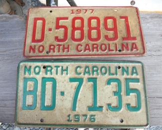 1976/77 NC LIC. TAGS