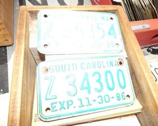 SC 1986 MOTORCYCLE TAGS