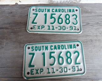 1991 NC LIC. TAGS CONS. #'S