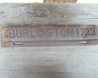 1938 BURLINGTON TAG