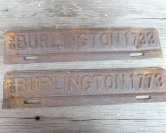 1938 BURLINGTON TAGS