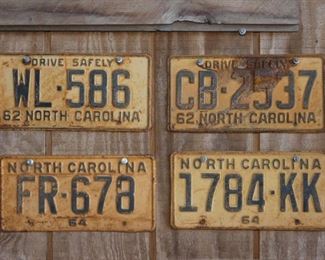 1962,64, 65 NC LIC. TAGS