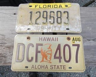 FL AND HAWAII LIC. TAGS