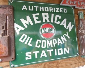 PORC. AMOCO AMERICAN OIL SIGN