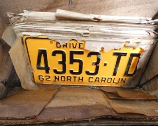 NOS 1962 NC LIC. TAGS COLLECTION