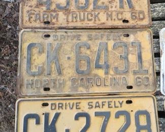 1960'S NC LIC. TAGS