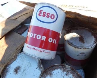 ESSO MOTOR OIL CANS