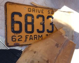 1962 NC FARM TRUCK TAG