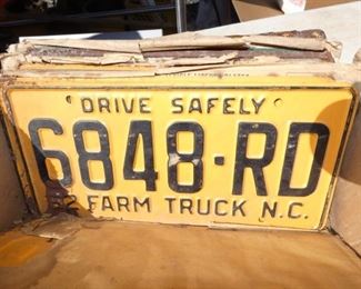 NUMEROUS NC FARM TRUCK TAGS