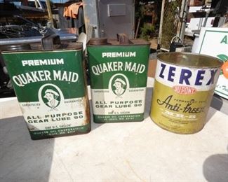 QUAKER MAID/ZEREX OIL CANS 