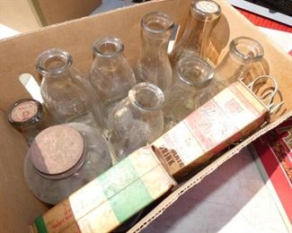 VARIOUS MILK BOTTLES