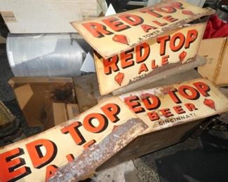 VIEW 3 RED TOP BEER/ALE SIGNS