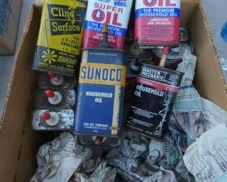 VARIOUS ADV. OIL CANS