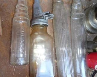 EARLY GLASS OIL BOTTLES