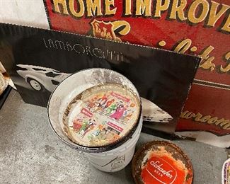 Vintage trays and lamps