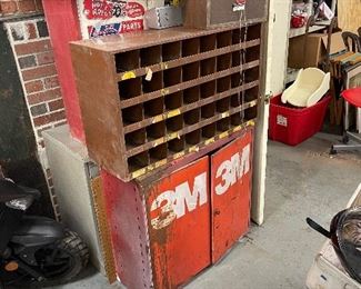 Barn find cabinets and storage containers Not cleaned as seen out of the barn