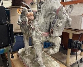 Solid concrete pony statue 43 inches tall must bring an army to move