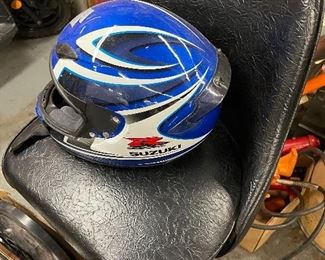 Helmets and vintage stools