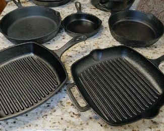 Cast iron skillets - all in excellent condition