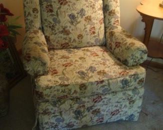 Chair with tulip and iris upholstery