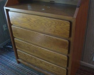 Child Craft oak chest with changing table top