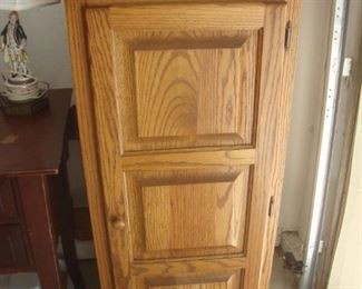 Solid oak tall narrow cabinet