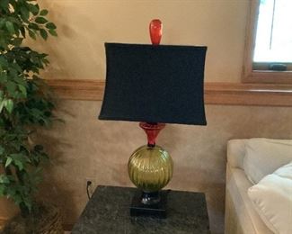 blown glass accent lamp